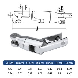 YANYUCB 3/8"–1/2" (10mm–12mm) 316 Stainless Steel Multi-Directional Anchor Chain Mooring Swivel Connector