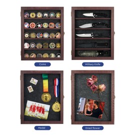 11X14inch Large Shadow Box Picture Frames Deep Shadow Boxes Display Cases with Removable Shelves, Wooden Memory Boxes for Keepsakes, Burgundy