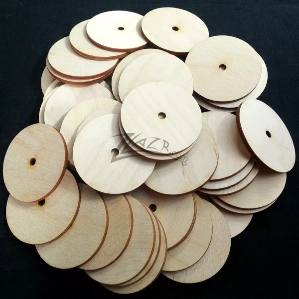 ZLazr.com 50 2"x1/8" Wooden Circle Disc Craft Board 1 Center