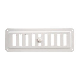 Adjusted Metal Air Vent Grate Powder Coated in White RAL 9016, Regulated Ventilation Grille in White Colour, Open - Close Metal Ventilation Grid 23 x 7.5 cm / 9 x 3 inches.
