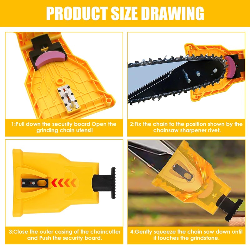 Universal Chainsaw Sharpener, Chainsaw Sharpener, Portable Chainsaw Tooth Sharpener for