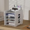 Office File Paper Organizer 7 Tiers for Desk Desktop,White File