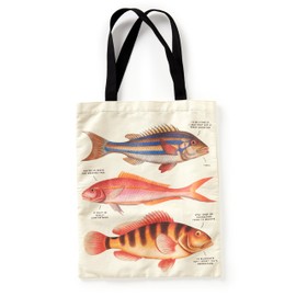 Brass Monkey Judgy Fish Canvas Tote Bag - Environmentally Friendly Lightweight Reusable Shopping And Grocery Bag