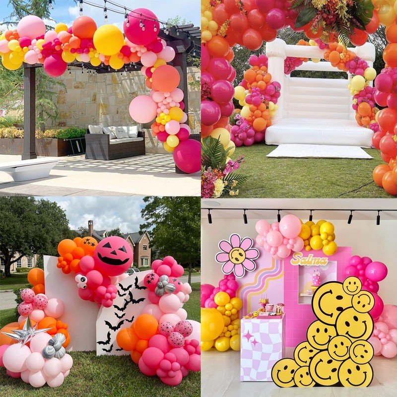 Pink Orange Yellow Balloons