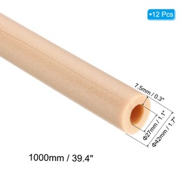 PATIKIL 39.4"Lx1.1"IDx0.3"T Pipe Insulation Foam Tube, 12Pcs Insulating Foam Pipe Covers Heat Preservation for Plumbing Water AC Pipe Sprinkler Spigot, Brown