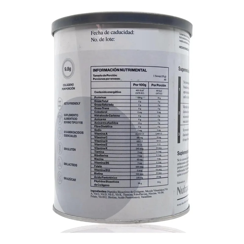 Péptidos De Colágeno Biotina 400 G Natural G-prot