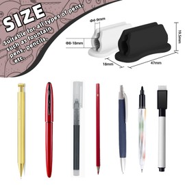 Riqwm Iro Pencil Holders for Desk，Upgraded Adhesive Pen Holder for Classroom Clipboard，Silicone Pencil Holder/Marker Holder for Kids School Teacher Supplies（8 Pack White+8 Pack Black）