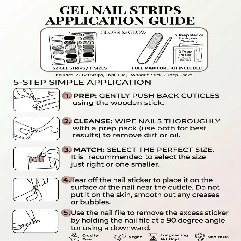 Semi Cured Gel Nail Strips No UV Light Required -