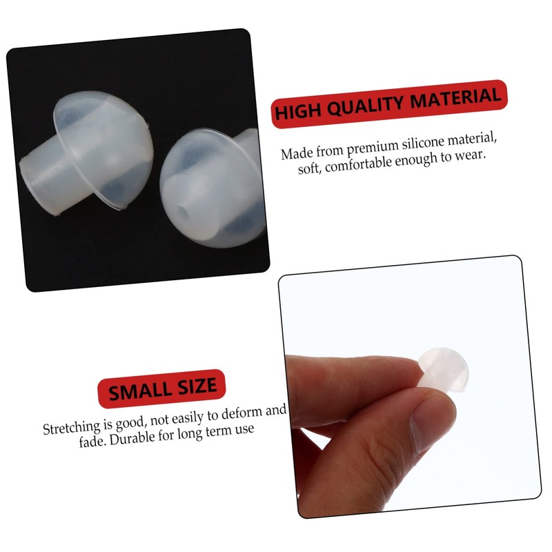 IWOWHERO 10pcs Replacement Mushroom Earbud Tips for Coil Tube Earpieces