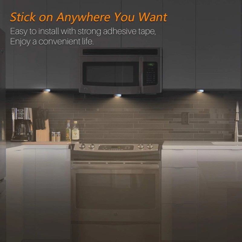 Star-spangled Push Tap Light, 2.8” Mini Night Touch Led Puck