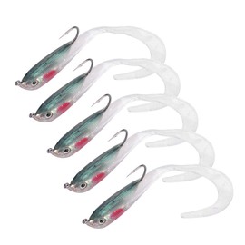 Alomejor 5 unids seuelo de la Pesca Artificial Cebo Falso seuelos Suaves lubina Jig Lure para la Pesca al Aire Libre(SO050-4) Carnada