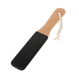 Dual-Sided Foot File with Black Sanding Surface -Pumice Stone Exfoliating Pedicure Rasp Foot Scrubber with Wooden Handle, Remove Hard Dead Skin Callus Dry Rough Cracked Corn Feet in Shower(Size:1)