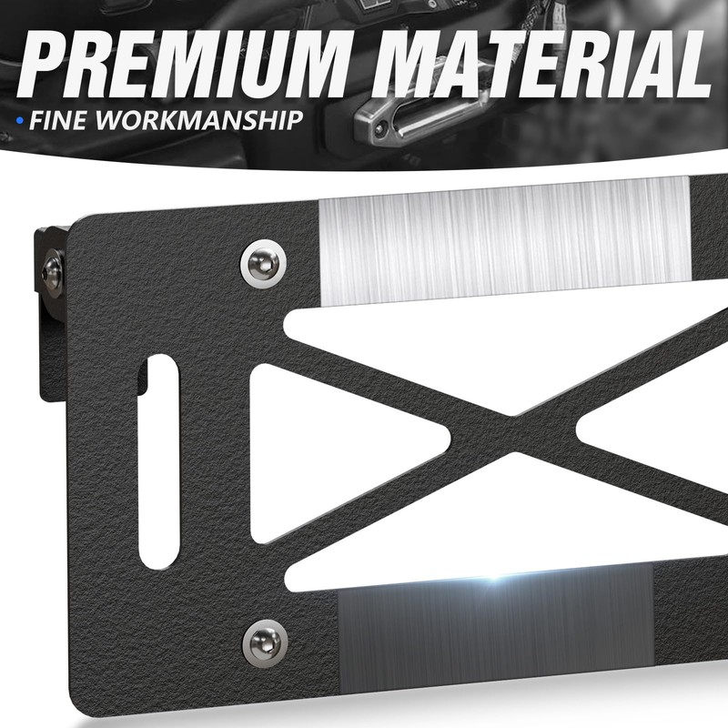 Flip-Up Universal Winch License Plate Frame Compatible with 10" Hawse