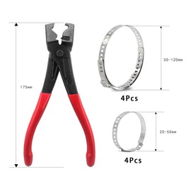 13 Pcs Heavy Duty Hose Clamp Pliers with CV Boot Clamps, CV Boot Clamp Pliers for Most Cars (Red)