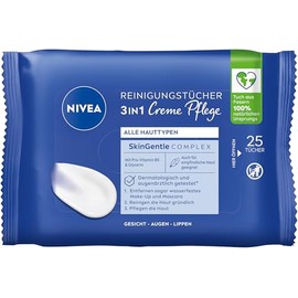 NIVEA 3-in-1 Cream Care Cleaning Wipes All Skin Types 25 Wipes