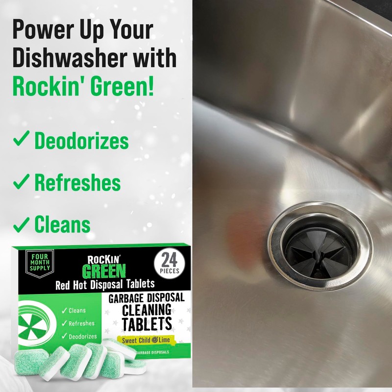 Rockin' Green Deep Cleaning and Deodorizing Tablets for Dishwashers, Washing