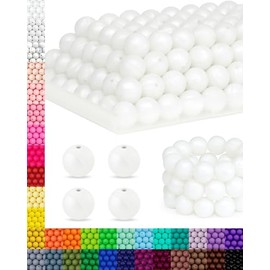 FIVEIZERO 150pcs Silicone Beads 15mm for Keychain Making, Bulk for DIY Crafts, Bracelets, Necklaces and Pens - Metall White
