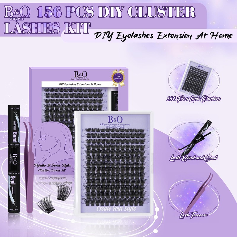 B&Q Wispy Lash Clusters Kit B19, DIY Lash Extension Kit