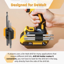 20V Drill Bit Holder Compatible with ‎DeWalt Impact Driver Tool Organizer Holds 6 Bits, Fit for Milwaukee M18 M12 Screwdriver Bit Holders