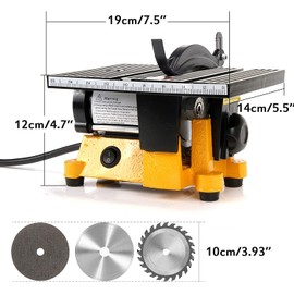 4" 60W MINI ELECTRIC TABLE SAW BENCH TOP GREAT ELECTRIC HOBBY CRAFT TABLE SAW DIY Power Tool Work Bench Stand Circular 2 PIECES Blades