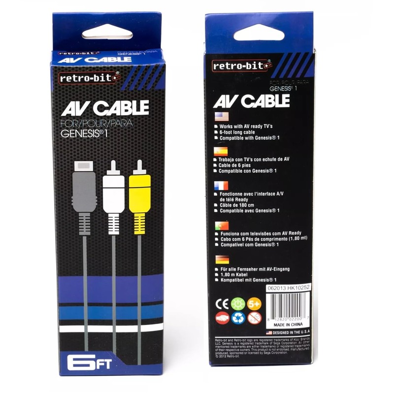 retro-bit Sega Genesis コンポジットケーブル 1.8m Genesis AV RCA Video Cable