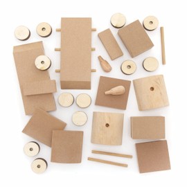 Baker Ross FE592 Train Woodcraft Kits - Pack of 2, Wooden Crafts for Children to Decorate and Display, Kids Educational Activity