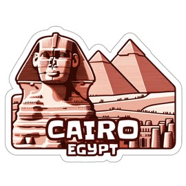 Cairo Egypt Sticker Adventure Souvenir Decal Vinyl Small Waterproof for Water Bottle Mug Passport Scrapbook Notebook Laptop Tumbler Skateboard Computer Phone 4" ID44990