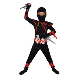[MUXIU] Ninja Kunei Boomerang, Halloween Costume, Boys, Cosplay, Become the Ninja of Longing for Children, Parties, Events, Outfit, Suit, Tattoo Stickers, 8-piece Set (L)