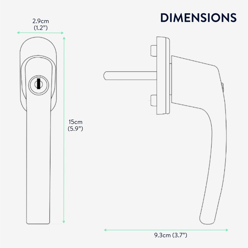 kwmobile Window Handle Lockable - Window Lock with Button and