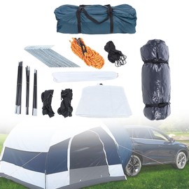 SUV Tent for Camping, New Universal 4 Person Camping Tents Canopy Car Shelter Tent, Double Layered Design, Waterproof PU2000-3000mm, Includes Rainfly and Storage Bag, for Outdoor Travel