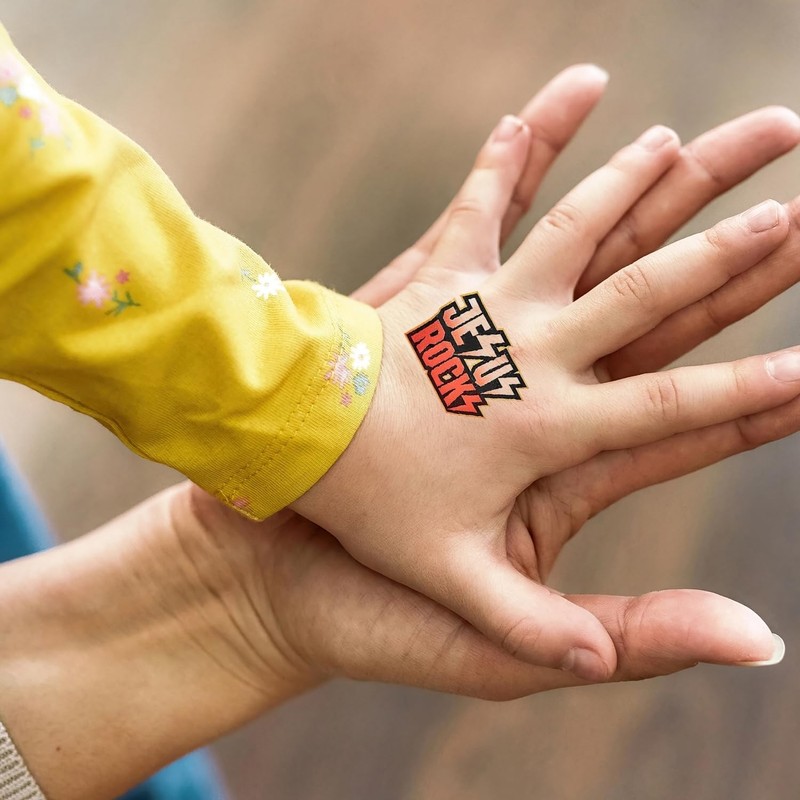 Fun Express 2 1/4" Jesus Rocks Tattoo-Filled Plastic Easter Eggs