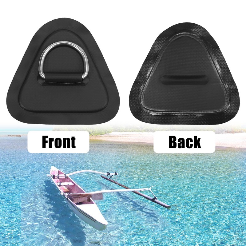 X AUTOHAUX D Ring Patch PVC Stainless Steel Triangle Shape