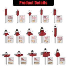 CSOOM 30pcs Professional Woodworking Router Bit Set with Carbide Trimmers Woodworking Tool 8mm Shank with Wooden Storage Box