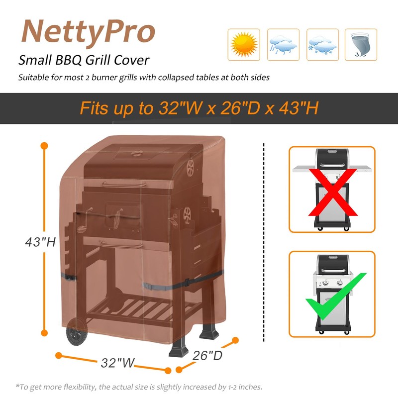 NettyPro Grill Cover Heavy Duty Waterproof 32 inch, Outdoor 2