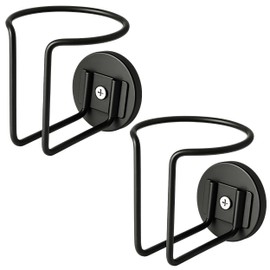 Magnetic Cup Holder for Fridge SUS 304 Stainless Steel Magnetic Water Bottle Holder Magnetic Drink Holder for Tractor Mower Truck School Bus Refrigerator Treadmill RV Boat Metal Surface - 2 Pack Black