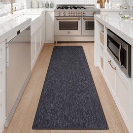 Seavish Boho Runner Rug, 2x6 Gray Rug Runners for Hallways, Low Pile Farmhouse Kitchen Runner Rugs Non Skid Washable Bathroom Runner Rug, Cotton Woven Neutral Rugs for Entryway Bedroom Laundry