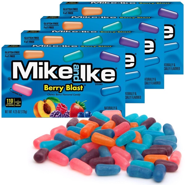 Mike and Ike Berry Blast Candy, 4 Pack of Candy