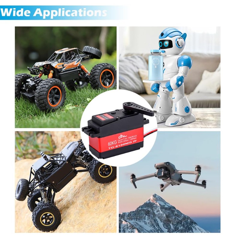 Sparkleiot 60KG Digital Servo Motor TD-8160MG Metal Gear High Torque