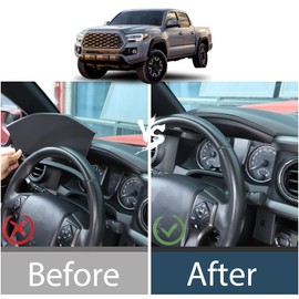 Lcojicep Dash Board Instrument Panel Dial Trim Cover Frame Compatible with Tacoma 2016-2022 Car Dashboard Trim Frame Dial Dashboard Moulding Stickers Decorative ABS Accessories (Matte Black)