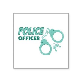 CafePress Police Officer Sticker Square Bumper Sticker Car Decal