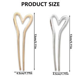 Glamifyr Pack of 2 French Twist Hair Pins, French Hair Pin, French Hair Pin, Hair Fork, French Hair Clip, U-shaped for Women, Hair Styling Accessories