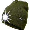 ATNKE LED Light Up Beanie Hat, Rechargeable USB Running Beanie with Extremely Bright 4-LED Flashing Alarm Headlight