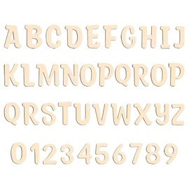 36 Pcs 5cm Unfinished Wood Letters Small Wooden Alphabet Letters Wooden Craft Numbers Blank Wood Numbers Cute Art and Craft Letters Letters Numbers Sign Decorations for DIY Painting