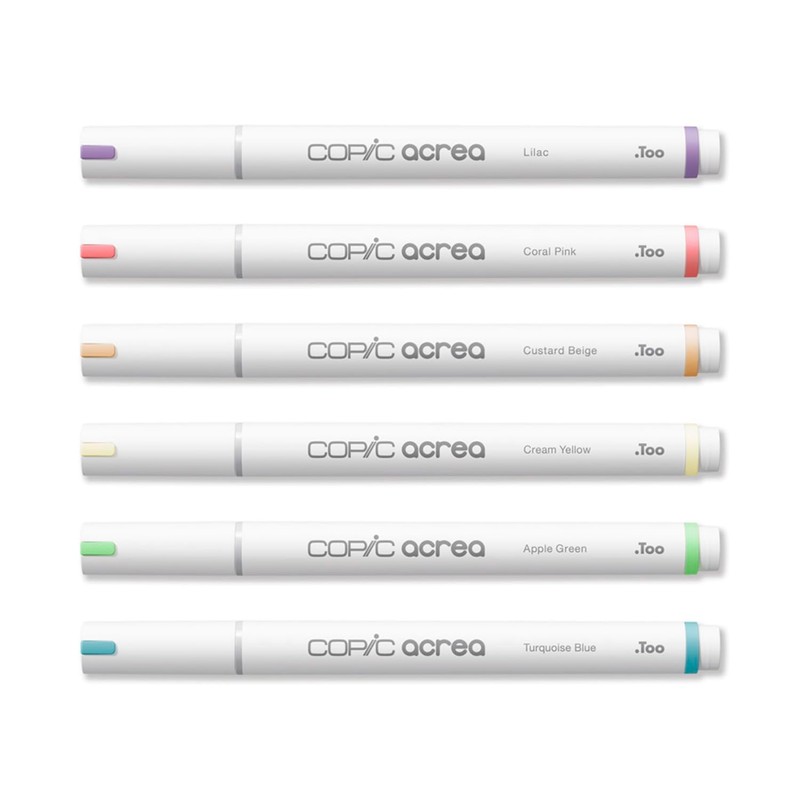 Copic acrea Set of 6 Light Paint Markers with Water