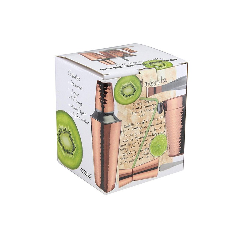 Apollo 3310 Copper Cocktail Set 5pc, 17x14.5x14.5