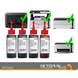 Octopus Refill ink kit compatible for Epson 102, EcoTank ET-2700, ET-2750, ET-3700, ET-3750, ET-4750 CMYK (non OEM) 4x 100 ml