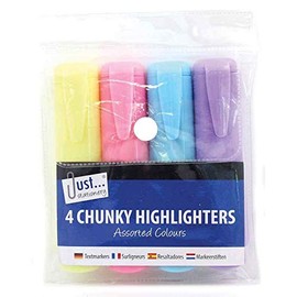 ART BOX 4 Chunky Highlighters Assorted Pastel Colours