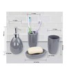 Home Basics 4-Piece Bathroom Accessory Set, Includes Soap/Lotion Dispenser, Toothbrush
