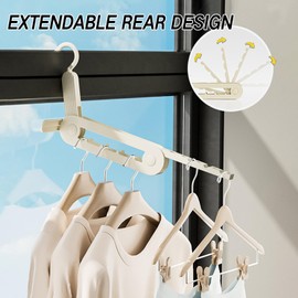 SAMIQU Portable and Foldable Clothes Drying Racks – Beige Collapsible Clothes Hangers –Ideal for Laundry Needs at Home, Dorm, Business Trips, Travel