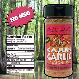 Andy Roo's Cajun Garlic Seasoning, 5 Ounces - No MSG